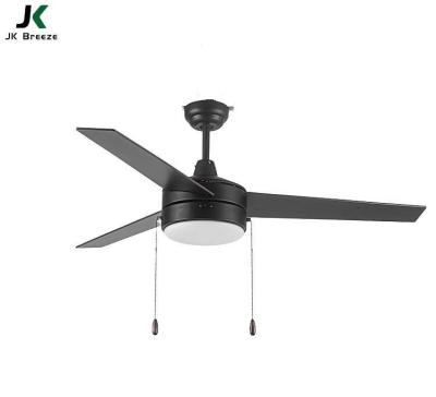 China With ZS-52-17012BZ 52 inch 3 inch plywood blade light gloss black ceiling fan with led ceiling fan for sale