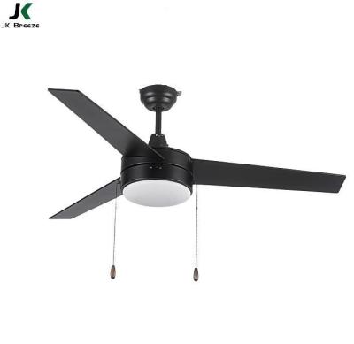 China With ZS-52-17012BK 52 inch 3 light plywood plank chandelier with ceiling fan led black ceiling fan for sale