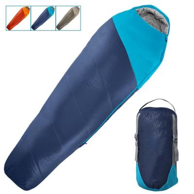 China Outdoor Inflatable Sleeping Bag Custom Printed Human Winter Backpacking Down Lightweight Sleeping Bag for sale