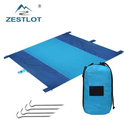 China Custom Outdoor Waterproof Parachute Nylon Waterproof Sand Beach Free Weighted Blanket for sale