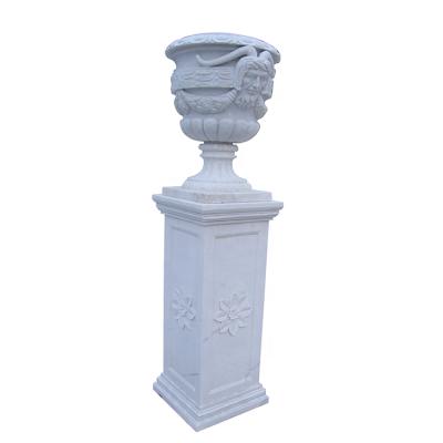 China China Traditional Factory Hand - Carved High Quality Marble Stone Flower Pots For Garden Decoration for sale