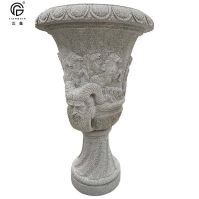 China China Traditional Factory Hand - Carved High Quality Stone Flower Pots For Garden Decoration for sale