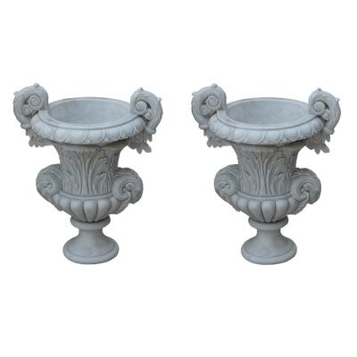 China Traditional Wholesales High Quality Ornamental Hand - Carved Marble Flower Pot For Sale For Garden Decoration for sale