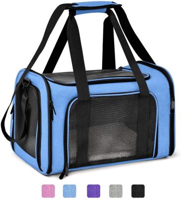 China Breathable Special Design Widely Used Soft Sided Folding Portable Travel Dog And Cat Bag Pet Carriers for sale