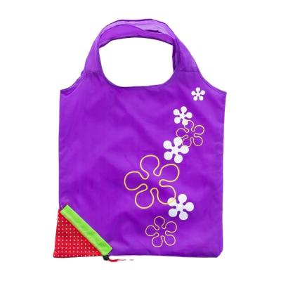 China Custom 210D Collapsible Grocery Fruit Bag Reusable Collapsible Foldable For Shopping for sale