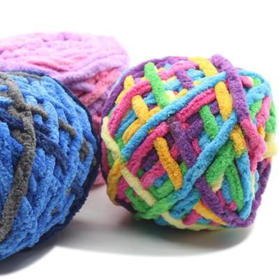 China China 165g DIY Bulky Yarn Wholesale Viable Colored Chenille Polyester 100% Yarn For Blanket Knitting for sale