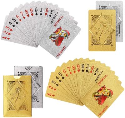 China Entertaiment Playing Cards NEW Amuse Playing Cards Gold Foil Poker Plastic Gold Magic Waterproof Suit for sale