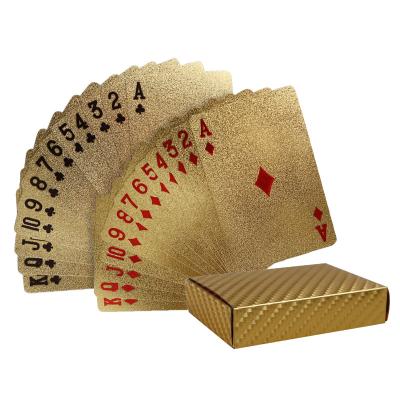 China Entertaiment Game Cards 24K Gold Game Cards Poker Game Deck Gold Foil Poker Set Plastic Magic Card Waterproof Cards Magic for sale