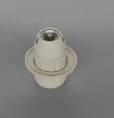 China Embedded culus terminal white E12-105 approved full thread plastic edison screw lamp holder for pendant light for sale