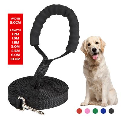 China New Long Dog Thoughtful Leash Rope Outdoor Lead Lanyard Comfortable Sponge Handle Pet Training Belt For Small Medium Large for sale