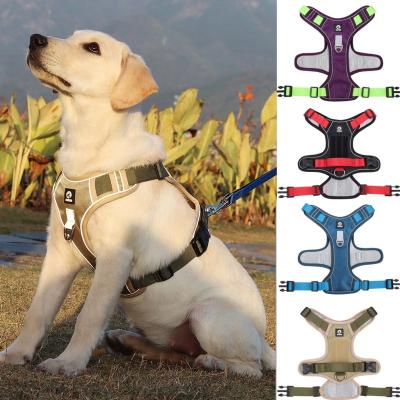 China New Lights Dog Harness Vest Reflective Type Pets Adjustable Harness Pet Chest Strap Forming K9 Big Dog Explosion Proof Chest Harness for sale