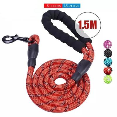 China 1.2M/1.5M Custom Strong Large Nylon Braided Rope Dog Climbing Leash Reflective Dog Leash for sale