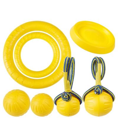 China Stored Resistant EVA Foam Dog Ball Floating Flight Disc Ring Rope Ball Training Pet Dog Chew Toys for sale