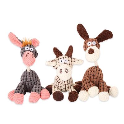 China Wholesale Pet Products Stocked Cute Donkey Dog Toys Train Durable Plush Dog Toy For Chewing for sale