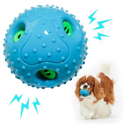 China Viable Hit 2022 Amazon Tpr Rubber Dog Toothbrush Dog Ball With Pops Chew Toys For Aggressive Chewers for sale