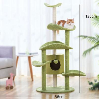 China Wholesale High Quality Morden Cat Tree and Frame Multi Season Fresh Light Green Cat Scratcher Layer Climbing Tree for sale