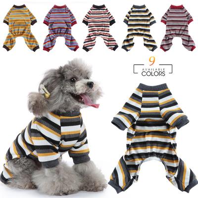 China Sustainable Pet Clothes Striped Small Chihuahua Yorkshire Dogs Fleece Pajamas Puppy Suit Coat Jacket Medium Large Dog Overalls Dog Clothing for sale