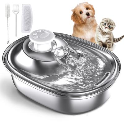 China Cat Feeder Silent Intelligent Stainless Steel Automatic Pet Water Dispenser Circulating Water Large Capacity Drinking Station for sale