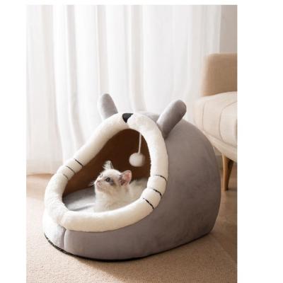 China Deep Sleep Four Seasons Cat Plush Pet Bed For Comfortable Warm Heating Dogs for sale