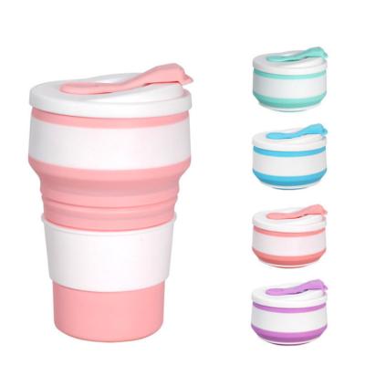 China Travel CLASSIC Outdoor Sports Silicone Cup Leakproof Bottle Water Tea Portable Folding Measuring Coffee Mug for sale