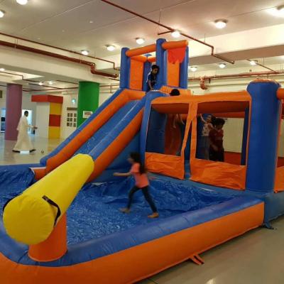 China Guangzhou Outdoor Playground Perfect Aqua Park Inflatable Water Slide With Rock Climbing On Sale for sale