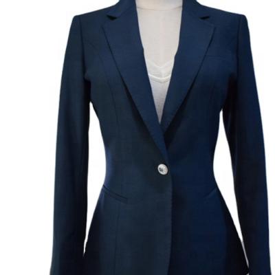 China Hot Sale Anti-Shrink Advertised High Quality 100% Custom Woolen Fashion Design Office Women Suit Suits for sale