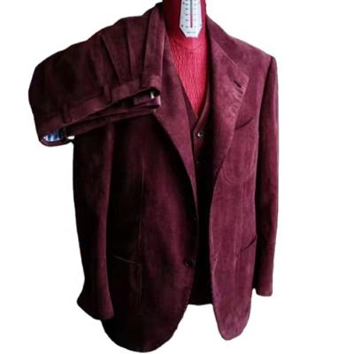 China MTM Men's Anti-Shrink Corduroy Suit In Winter, Bespoke Men's Half Canvas 2pcs Suit for sale