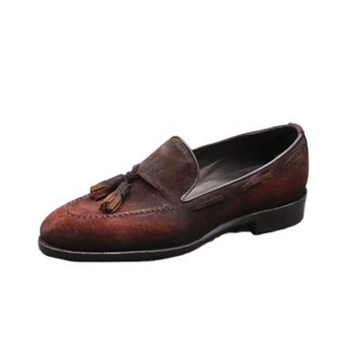 China Lightweight Handmade Mens Loafer Brown Shoes For Wedding Party for sale