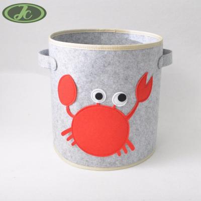 China Viable Red Crab Barrel Felt Storage Organizer Basket for sale