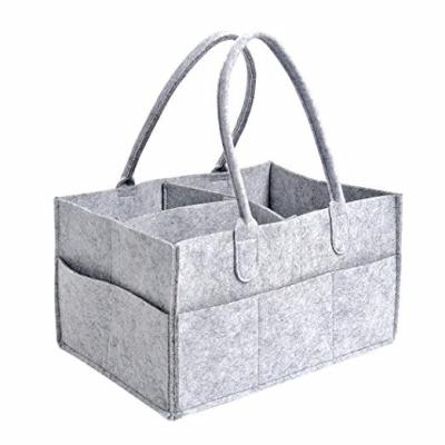 China Viable Home Use Felt Baby Diaper Nursery Organizer Caddy Bag Nursery Felt Box for sale