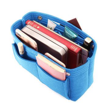 China Viable Bag in Bag Storage Makeup Bag Cosmetic Organizers Felt Container Organizer Storage Organizing Home Girl Handbag for sale