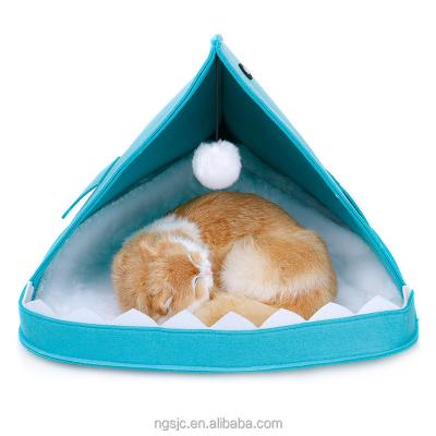 China Cat Bed Relax Station Viable Cave and Bedroom - COOL WOOL all natural eco-friendly handmade colored felt Cat Beds for sale