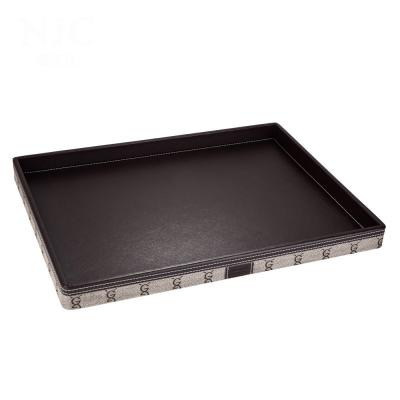 Китай Free sample Endurable Modern design leather serving tray in brown for hotel supply продается