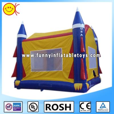 China El salto inflable de Rocket de las gorilas combinadas inflables amarillas/azules se escuda en venta