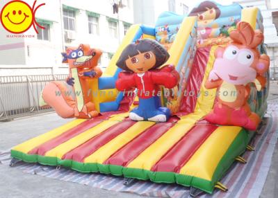 China El tema de la historieta embroma el castillo animoso de la historieta inflable combinada de la gorila con la diapositiva en venta