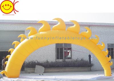 China 5m Yellow Sun Shape Oxford Fabric Inflatable Giant Arch With Blower For Event for sale