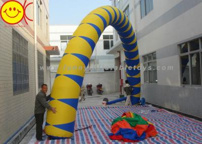 China Airblown Giant Yellow / Blue PVC Inflatable Arch 13 ft - 50 ft Wide Inflatable Archway for sale