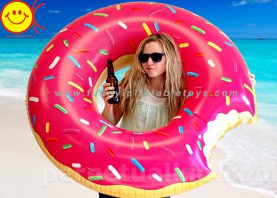 China OEM Inflatable Pool Floats Pink Donut Swimming Ring 120cm Chocolate Donut Ring for sale