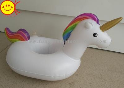 China Light Weight 30 X 18 X 20cm Inflatable Water Floats Mini Unicorn Cup Holders for sale