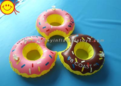 China PVC Inflatable Water Floats Food Floating Donut Inflatable Drink Holder / Cup Holder for sale