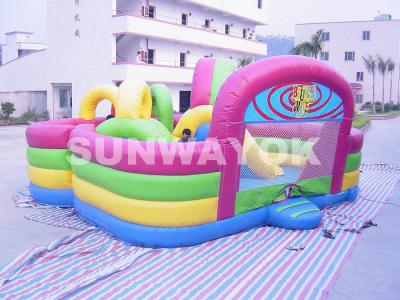 China Colourful commercial Inflatable Fun City Bouncer Maze For Children PlayGround for sale