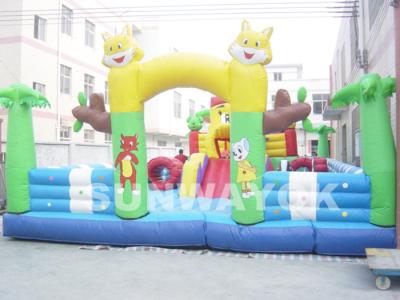 China Tom And Jerry Inflatable Fun City , cartoon commercial inflatable fun world for sale