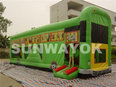 China La gorila inflable gigante comercial del autobús verde para explota juegos del parque en venta