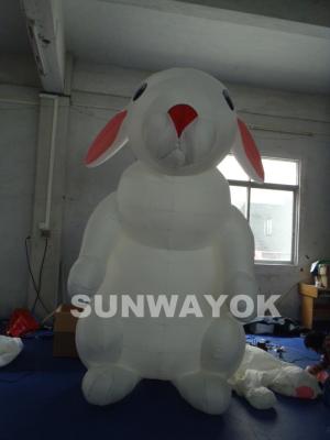 China El conejo inflable blanco hermético de la publicidad con dos cubrió el lado/el modelo inflable hermético del conejo lindo en venta