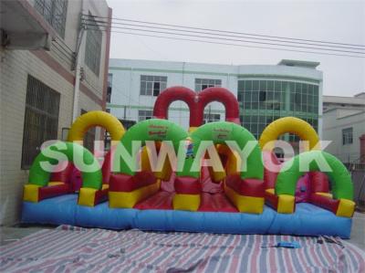 China El curso animoso inflable de dos calles gigante modificado para requisitos particulares del asalto con explota la diapositiva en venta