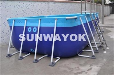 China Summer Above Ground Rectangle Framed Swimming Pools For Family for sale