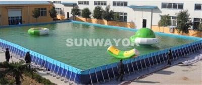 China Flooring Mobile Portable Swimming Pools Wih Galvanized Steel Bracket Metal for sale