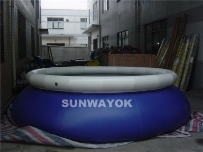 China CE a prueba de agua de la lona del Pvc de la cubierta blanca redonda inflable azul de las piscinas que nada en venta