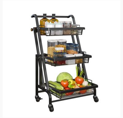 China Multi-Function Mobile Ultra-thin White Four-Tier Trolley Stocked Floor Kitchen Rack With Wheels for sale