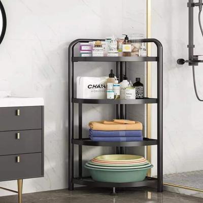 China Multifunctional plastic pulley stored toilet kitchen cart storage rack space mobile multi-layer storage rack for sale